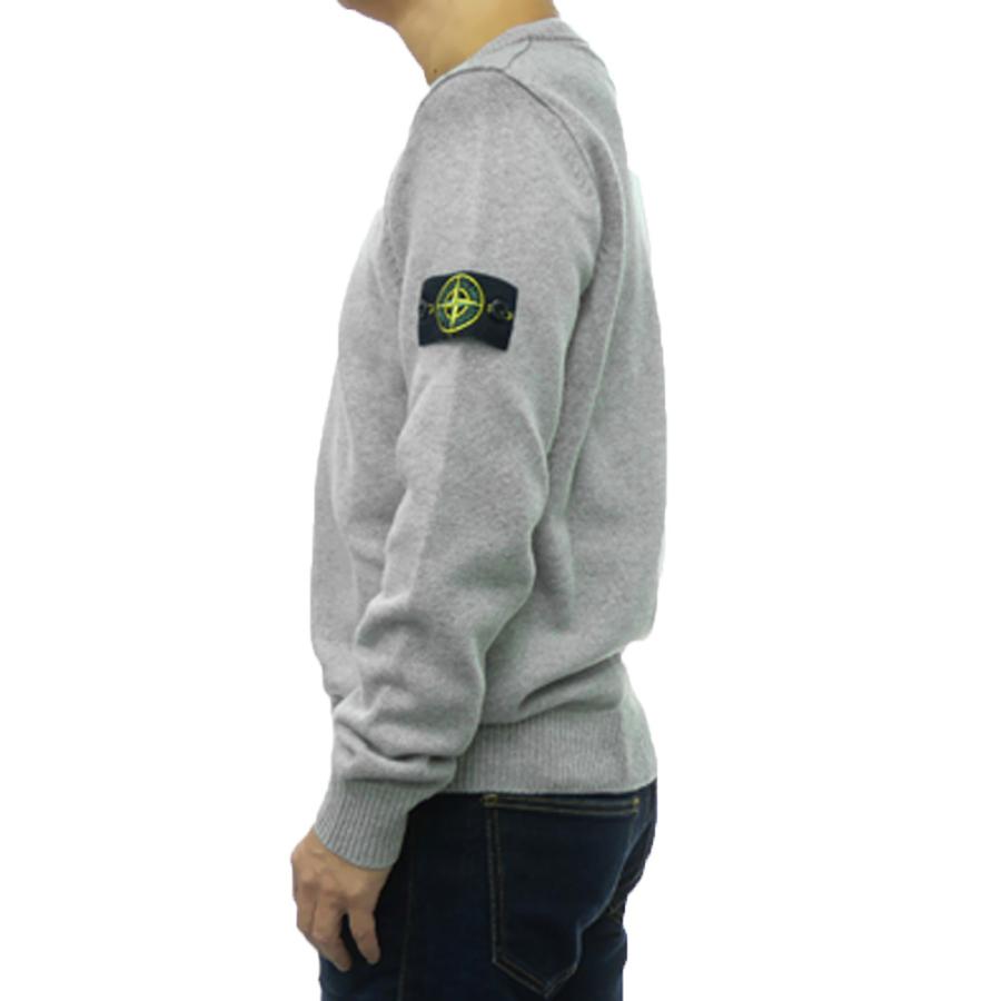 STONE ISLAND グレー リブ編みセーター