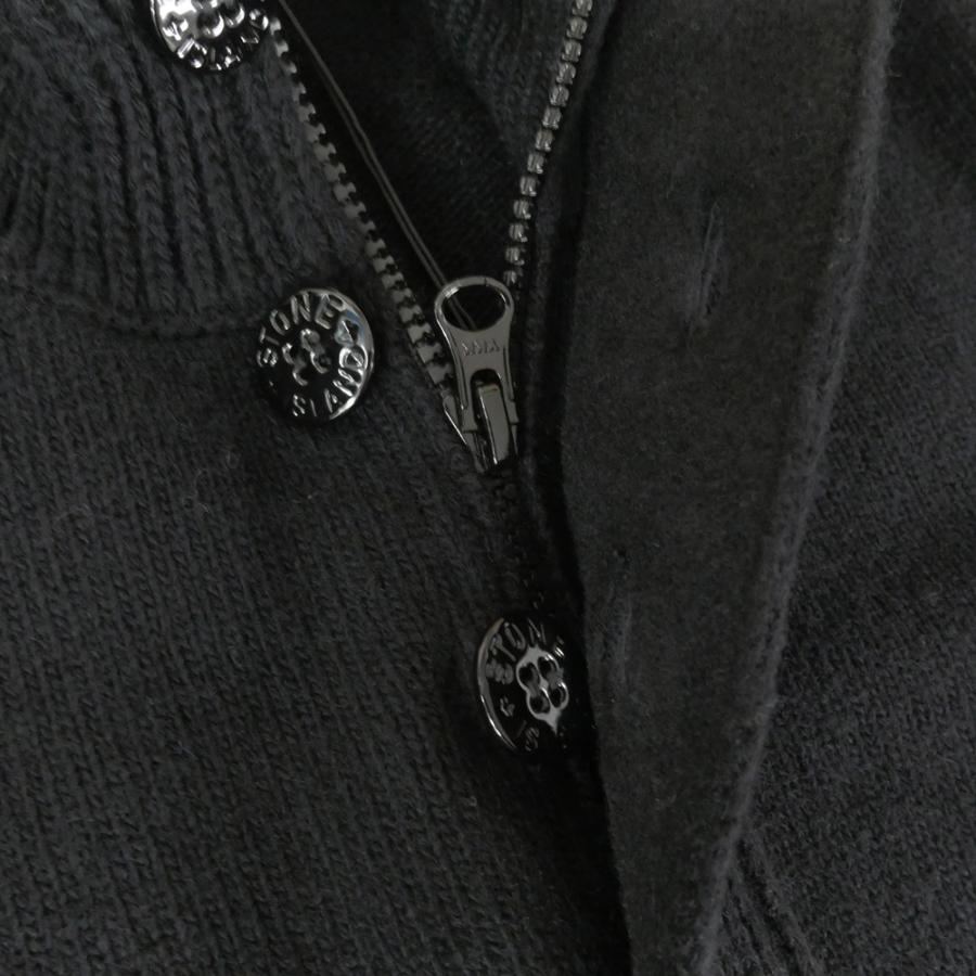 Stone  ハーフジップ　ニット　ブラックXL STONE ISLAND ストーンアイランド ハーフジップニット 5100063 SOFT