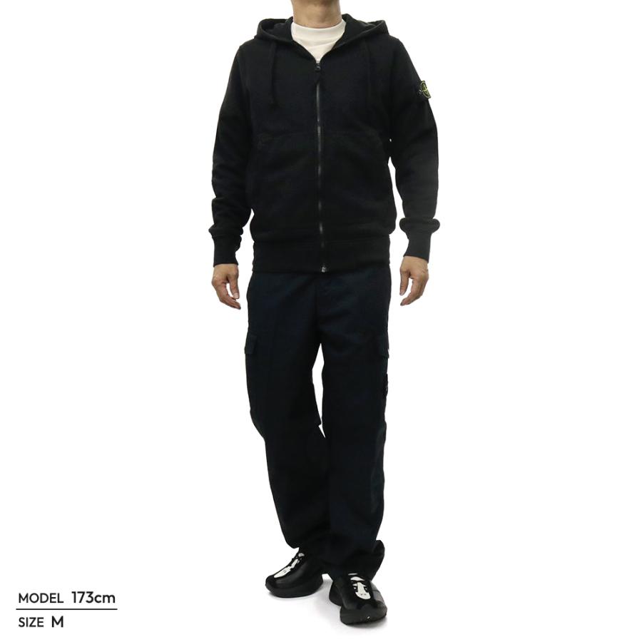 STONE ISLAND ストーンアイランド メンズジップアップパーカー 6100061 S0051 ブラック 2026春夏新作の画像