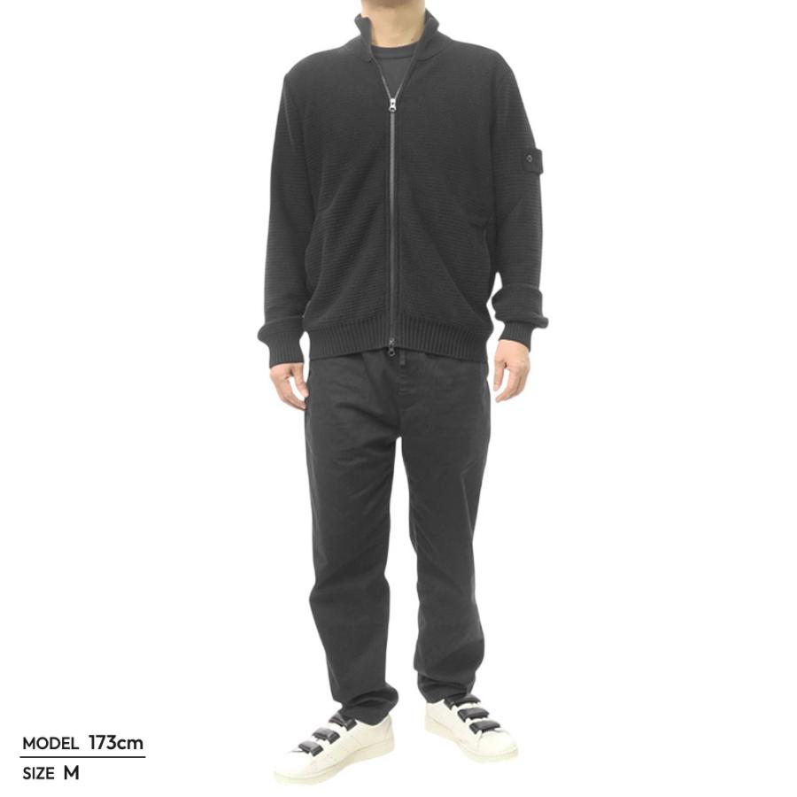 STONE ISLAND ストーンアイランド メンズジップアップセーター 5100048 S00FA ブラック 2026春夏新作の画像