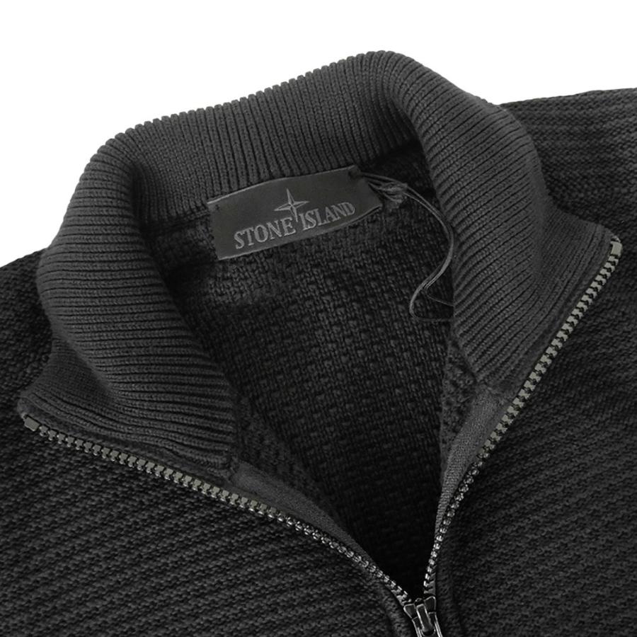 STONE ISLAND ストーンアイランド メンズジップアップセーター 5100048 S00FA ブラック 2026春夏新作の画像