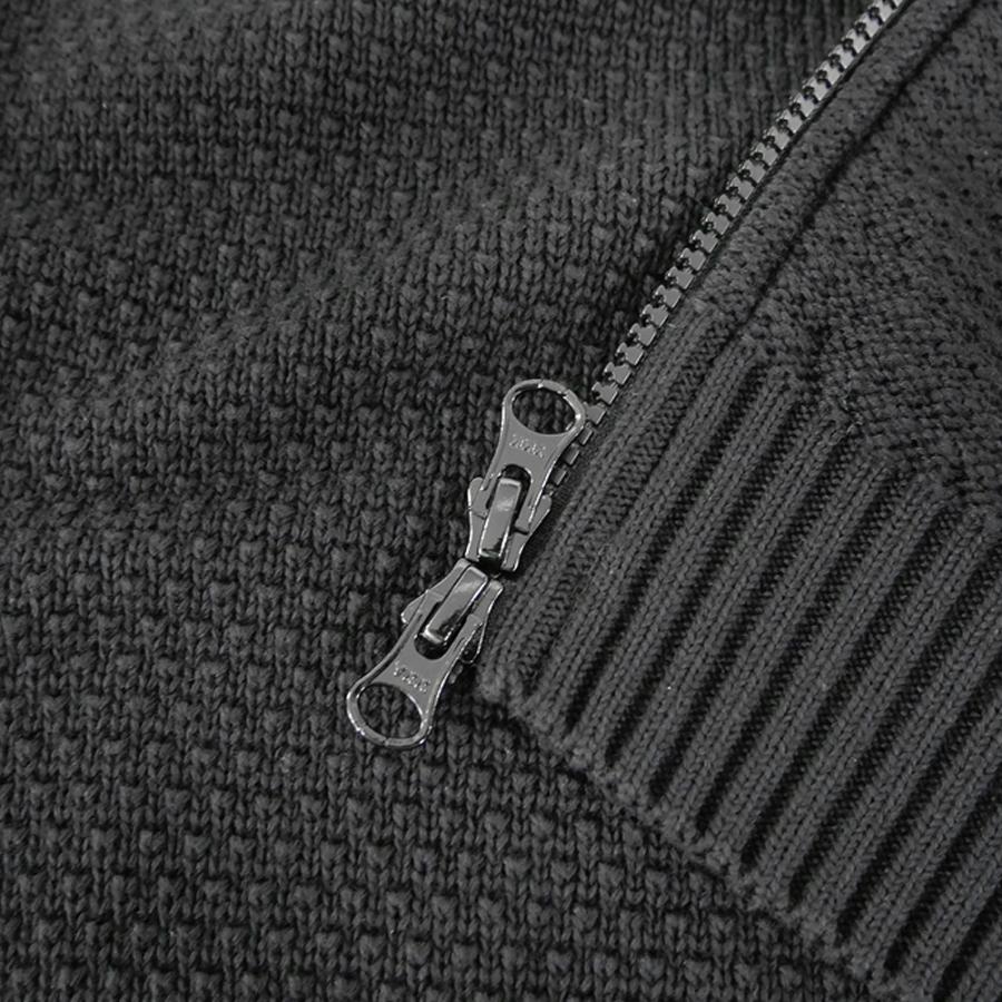 STONE ISLAND ストーンアイランド メンズジップアップセーター 5100048 S00FA ブラック 2026春夏新作の画像