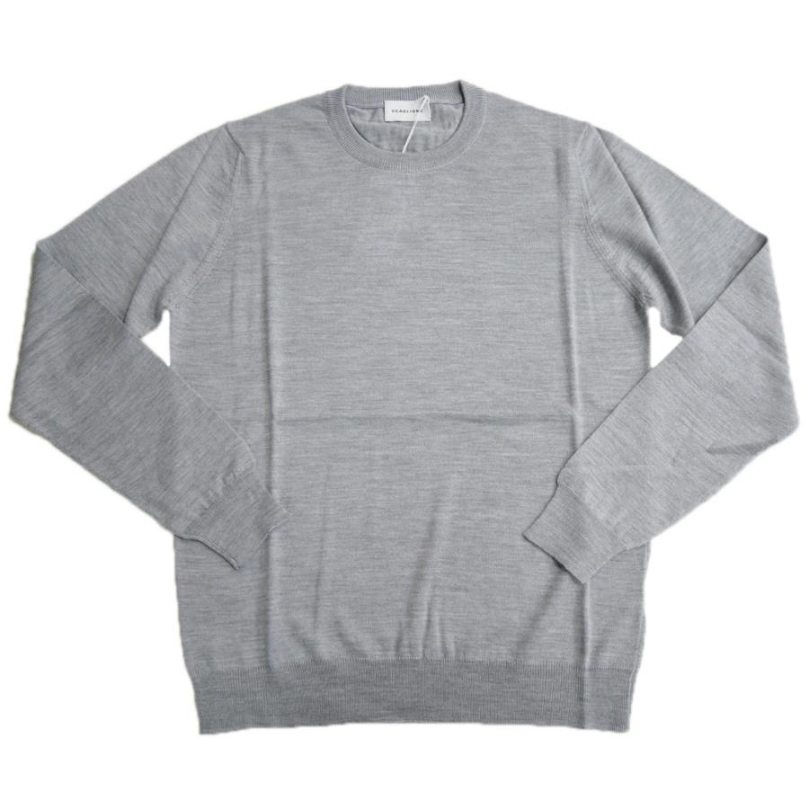 旧作お買い得セール！ SCAGLIONE スカリオーネ セーター メンズ クルーネックニット ULB018 ライトグレー SCAGLIONE スカリオーネ メンズクルーネックニット セーター ULB018