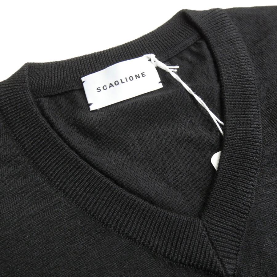 旧作お買い得セール！ SCAGLIONE スカリオーネ セーター メンズ Vネックニット ULB019 ブラック SCAGLIONE スカリオーネ メンズVネックニット セーター ULB019 : TRE