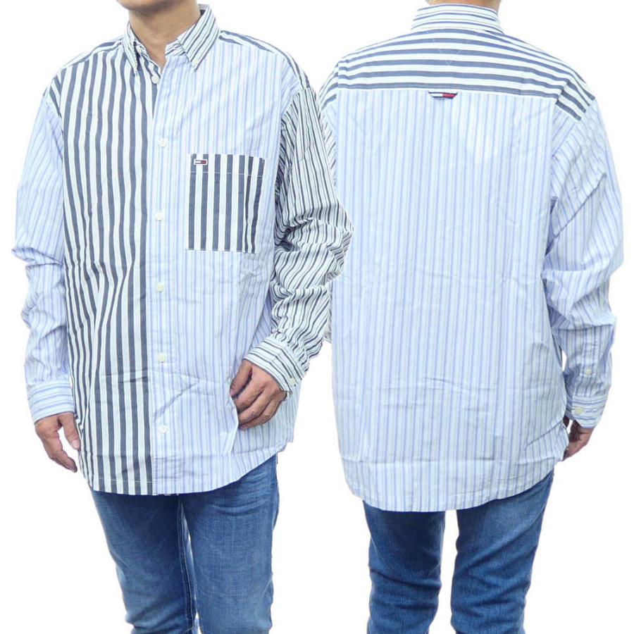 旧作お買い得セール！  JEANS トミージーンズ トミーヒルフィガー カジュアルシャツ メンズ コットン 綿100％ DM16781 ブルー×ブラック HILFIGER DENIM TOMMY JEANS トミージーンズ メンズカジュアルシャツ