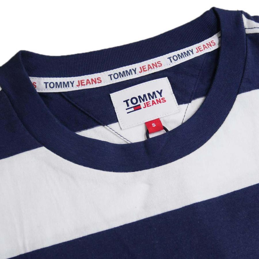 TOMMY JEANS トミージーンズ メンズクルーネックTシャツ DM0DM16308 ホワイト×ネイビー｜tre-style｜03