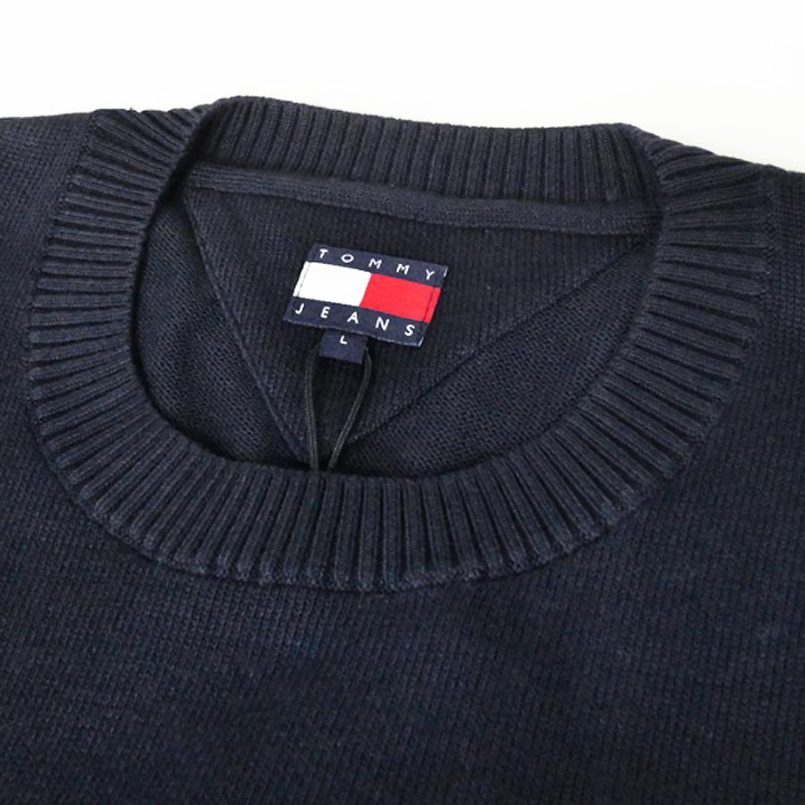 2025 秋冬新作！  JEANS トミージーンズ メンズ クルーネックセーター ニット DM18895 ネイビー HILFIGER DENIM TOMMY JEANS トミージーンズ メンズクルーネック
