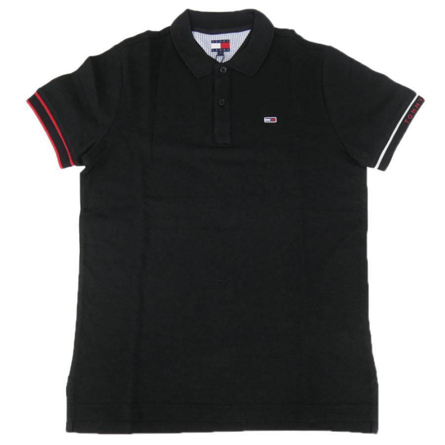 セールSS  JEANS トミージーンズ トミーヒルフィガー ポロシャツ 半袖 メンズ 鹿の子 コットン 綿100％ DM21306 ブラック HILFIGER DENIM TOMMY JEANS トミージーンズ メンズ鹿の子ポロシャツ