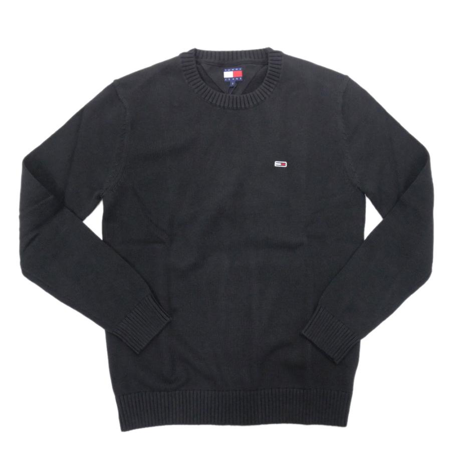 セールSS  JEANS トミージーンズ トミーヒルフィガー セーター メンズ クルーネック コットン 綿100％ニット DM18370 ブラック HILFIGER DENIM TOMMY JEANS トミージーンズ メンズクルーネックニット