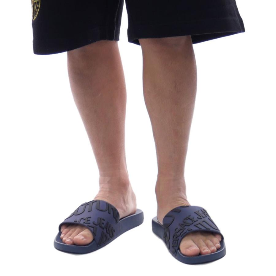 Versace Jeans ヴェルサーチジーンズ メンズシャワーサンダル E0yvbsq1 71352 ネイビー Vj20ss340 Tre Style 通販 Yahoo ショッピング