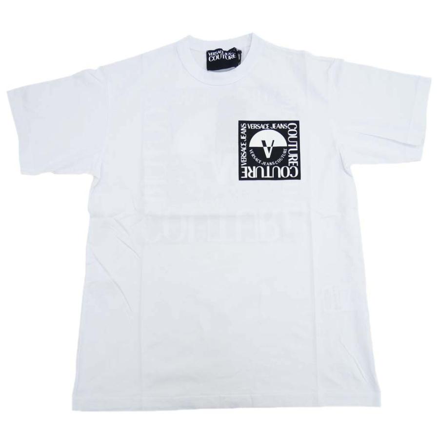 VERSACE JEANS ヴェルサーチェジーンズ メンズクルーネックTシャツ 74GAHT15 CJ00O ホワイト｜tre-style｜02