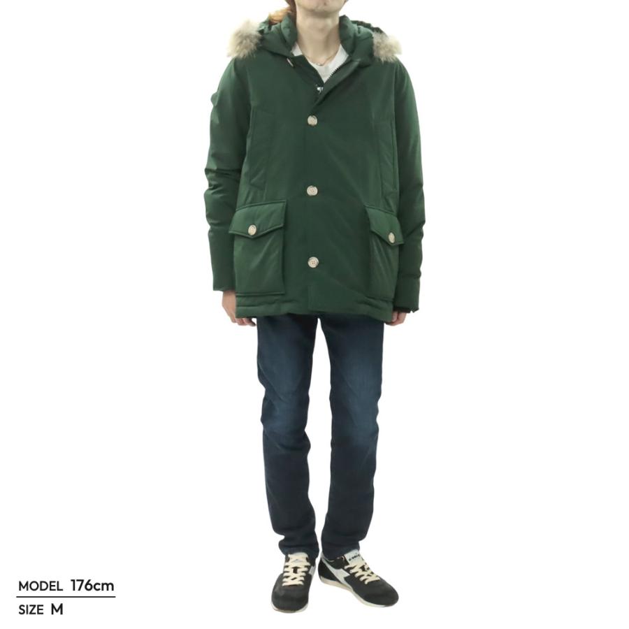 WOOLRICH ウールリッチ メンズ ダウンジャケット ファー ミドル丈 WOOU0484/SHORT ARCTIC PARKA ダークグリーンの画像