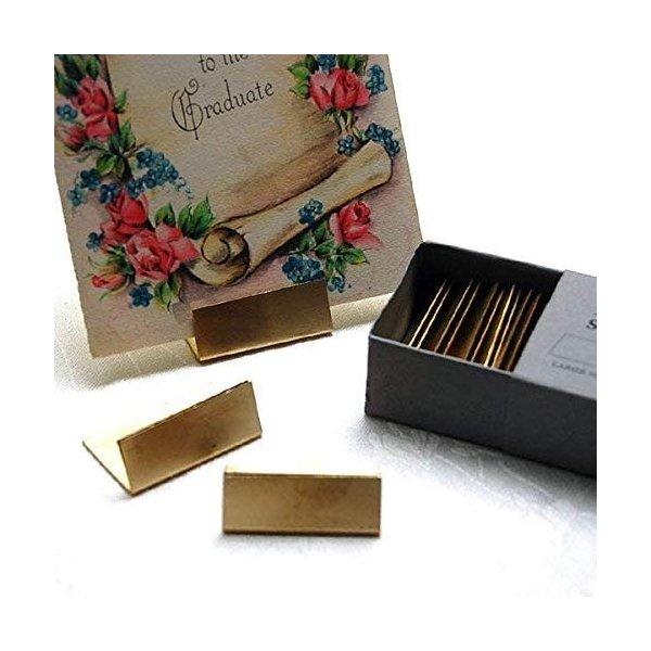 カードスタンド プライスカード立て プライスタグ おしゃれ 真鍮 アンティーク風 ゴールド ポップ立て 志成販売 ブラス ワイド 10個 送料無料 |  | 01