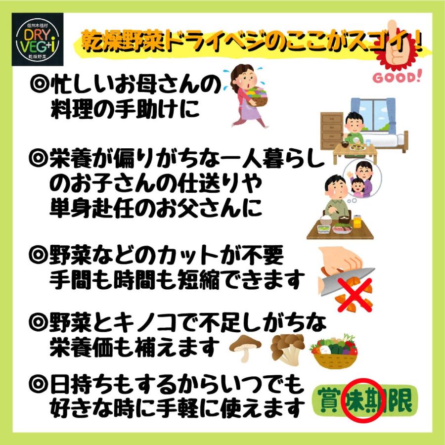 乾燥野菜 きのこ 国産 長野県産 ミックス 味噌汁の具 栄養 ドライベジ 9種から好きな3種を選べるセット 送料無料 Dryvegiset トレジャービレッジ 通販 Yahoo ショッピング