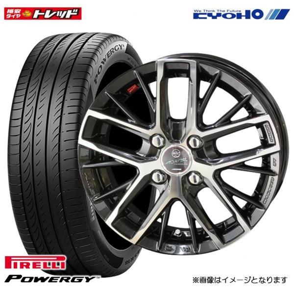 【送料無料】軽カー用 共豊 SMACK REVILA【15インチ 4.5J +45 PDC100 4H】ピレリ POWERGY【165/55R15 75V】4本セット価格 サマータイヤ
