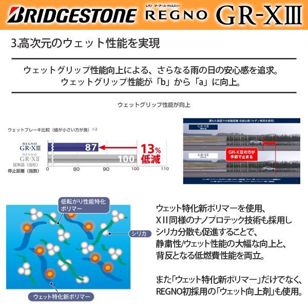 【2本以上送料無料】2024年製 ブリヂストン REGNO レグノ GR-XIII GR-X3 225/55R17 97W 新品 サマータイヤ 夏 単品 1本価格 BS 17インチ フーガ セルシオ 等｜tread-tire2011｜04