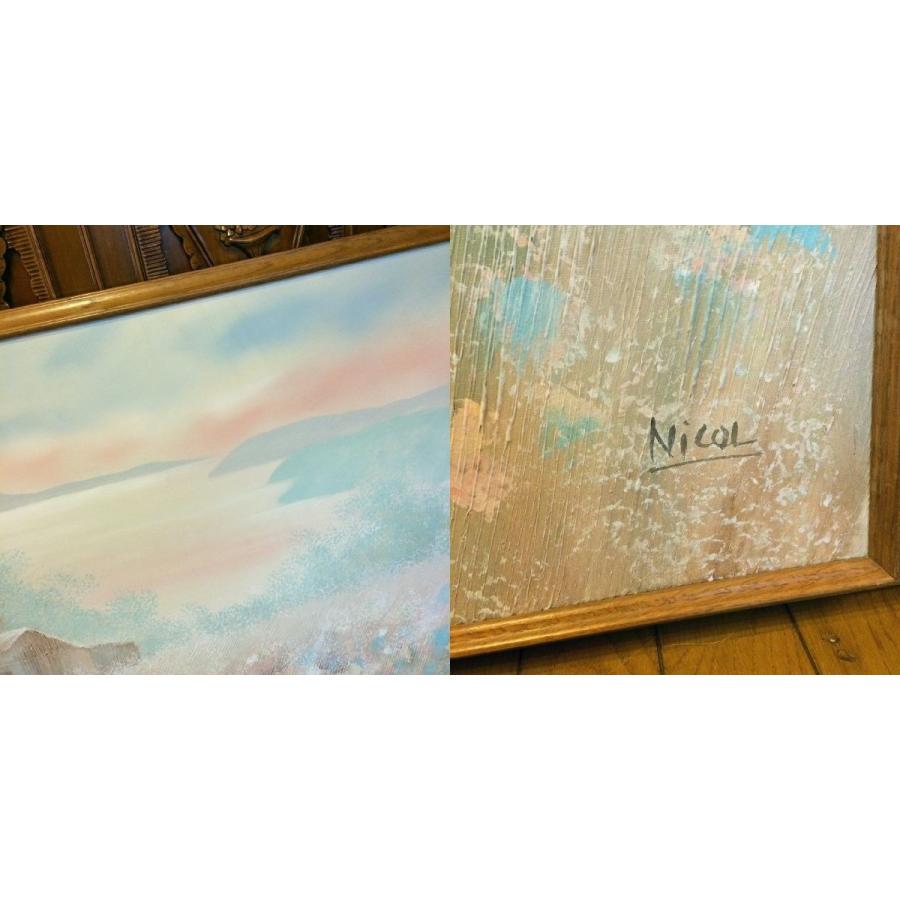 アメリカUSAインポート品*画家Nicol作*直筆サイン入り 特大 油彩 絵画