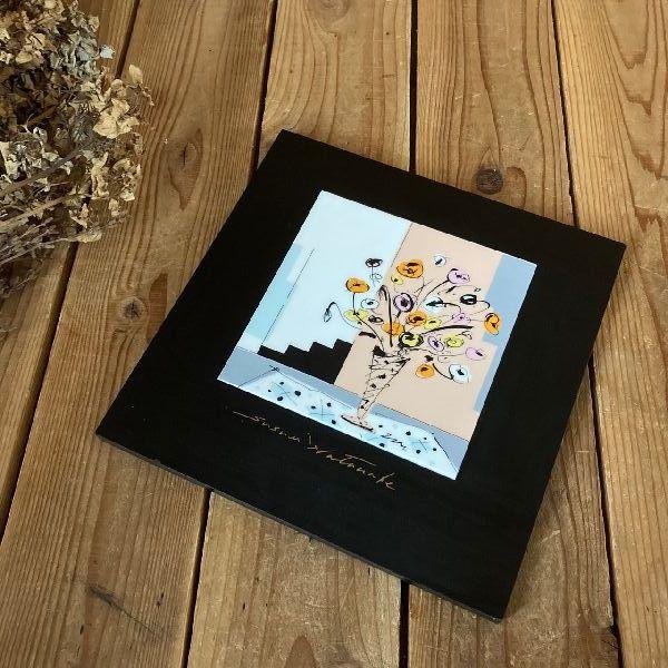 ≫ヴィンテージ*NARUMIナルミ鳴海製陶*古い陶板画*渡辺すすむ*額装