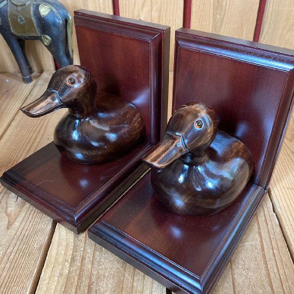 ヴィンテージTSUBOGEN木味ハンドメイド ウッド デコイ ブックエンド*鴨 VINTAGE ≫ヴィンテージ*TSUBOGEN*木味ハンドメイド ウッド