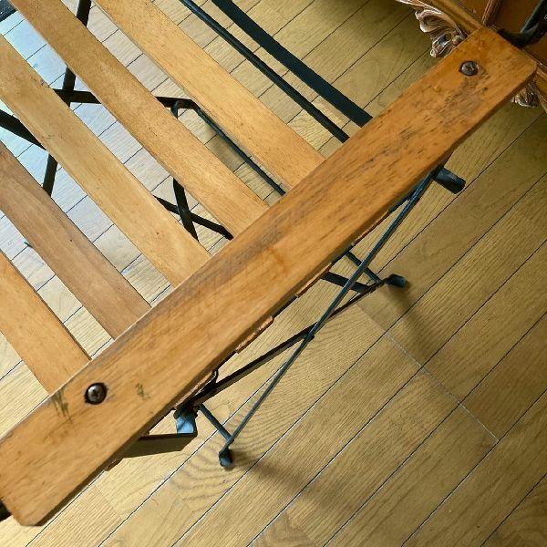 ヴィンテージ*ウッド アイアン 折り畳み チェア*椅子いす