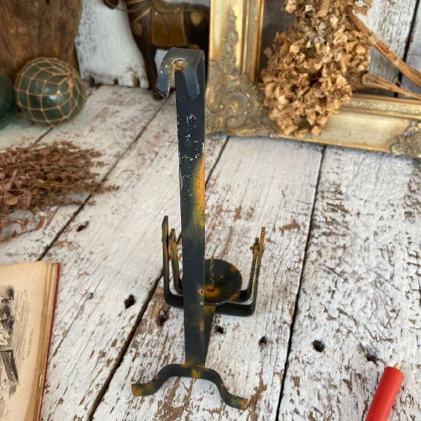 VINTAGE ≫ヴィンテージ*古い アイアン 手燭*自在 燭台*手とぼし VINTAGE ≫ヴィンテージ*古い アイアン 手燭*自在 燭台*手とぼし