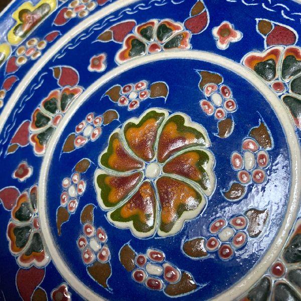 作家物 トルコ 陶器ヴィンテージ*オーナメント プレート*ハンド