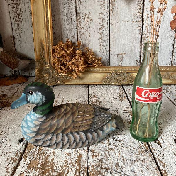 バードカービング デコイ 鳥の置物二羽 - 彫刻