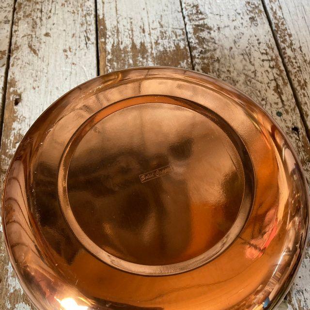 ヴィンテージ 未使用*Solid Copper*槌目 両手鍋 20cm*ウッド 木 ヴィンテージ 未使用*Solid Copper*槌目 両手鍋 20cm*ウッド 木