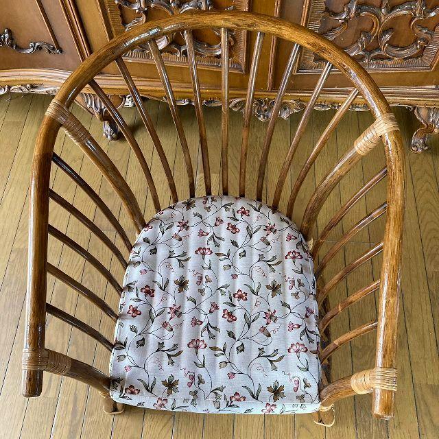 ヴィンテージ*ナチュラル ラタン アーム チェア*籐 いす イス 一人掛け