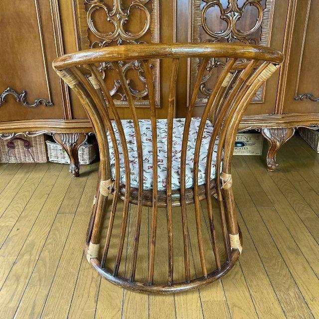 ヴィンテージ*ナチュラル ラタン アーム チェア*籐 いす イス 一人掛け