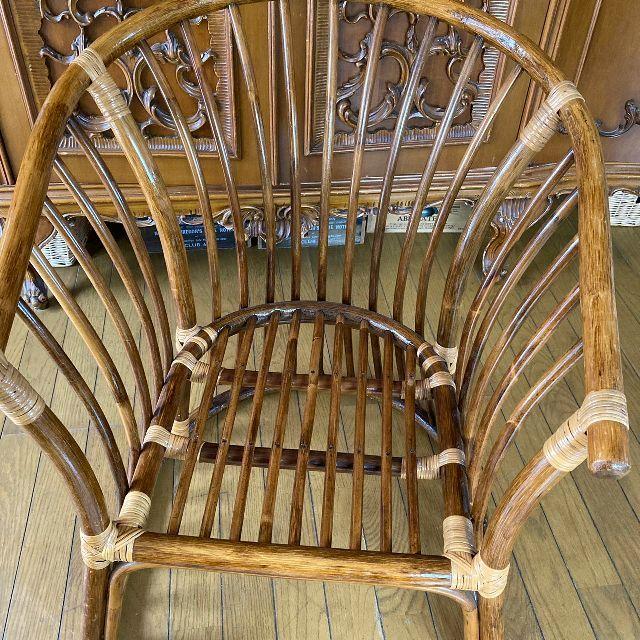 籐製（ラタン）　アームチェア 椅子 イス ビンテージ　1人掛け椅子 ヴィンテージ*ナチュラル ラタン アーム チェア*籐 いす イス 一人掛け