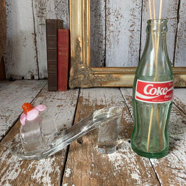 VINTAGE ≫ヴィンテージ*ガラスの靴 オブジェ*硝子 細工 ハイヒール 