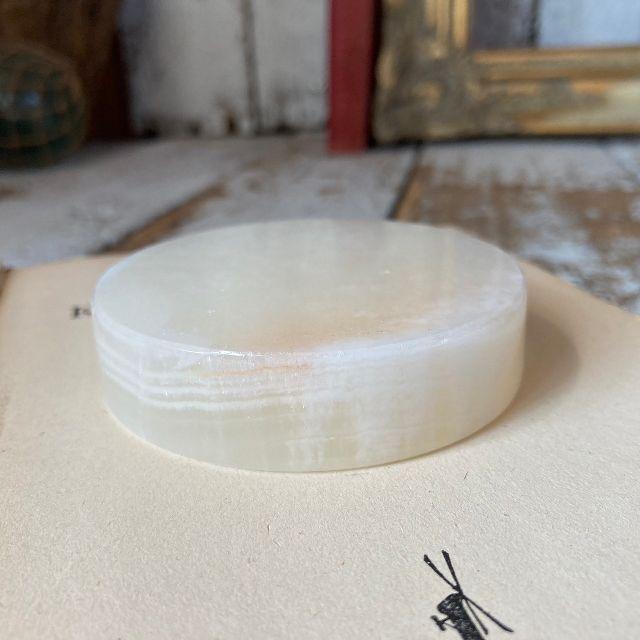 VINTAGE ≫ヴィンテージ*マーブル ラウンド ペーパーウェイト 218g