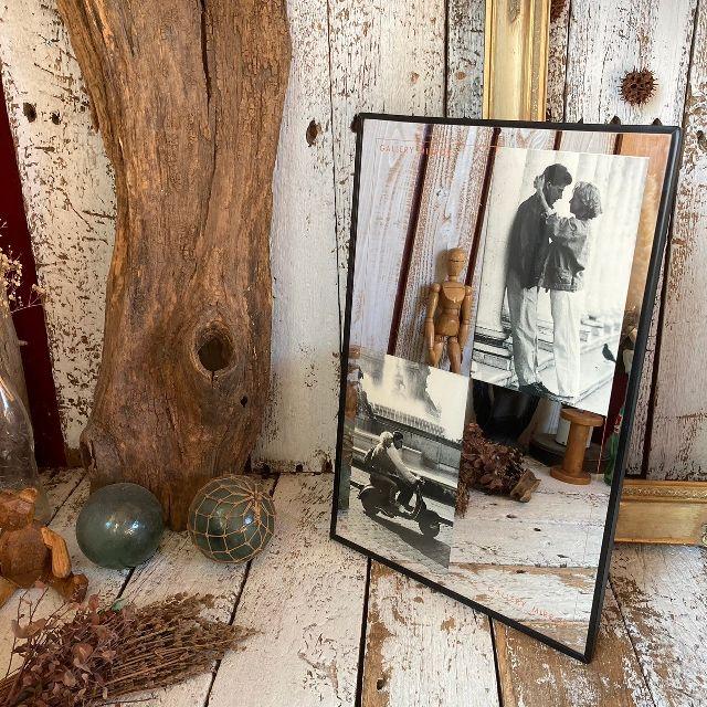 VINTAGE 80s 90s ヴィンテージ パブミラー 壁掛け鏡 モノクロ フォト