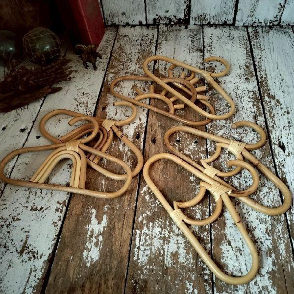 VINTAGE ヴィンテージ ラタン 子供用 ハンガー 6本 籐 キッズ 収納 