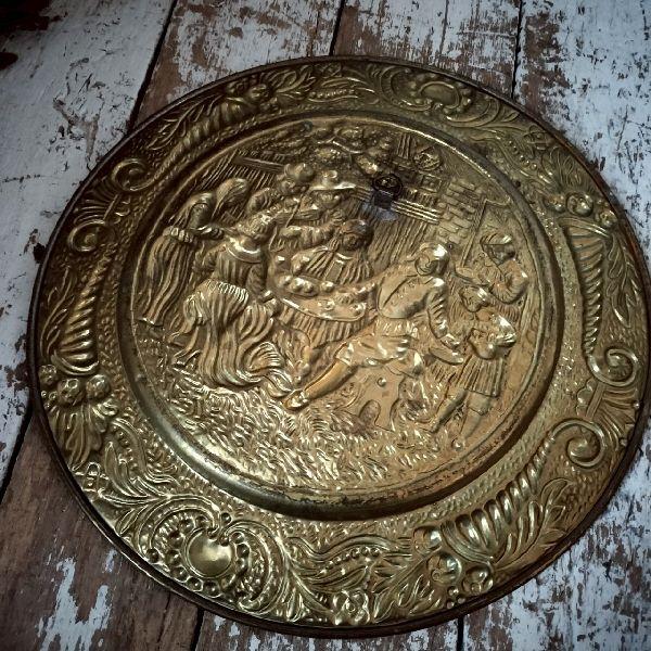VINTAGE イギリス ヴィンテージ オーナメント 壁掛け 真鍮 レリーフ 