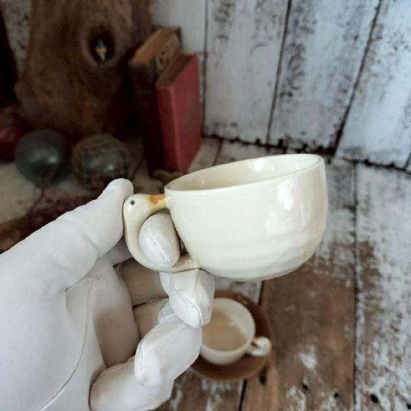 VINTAGE ヴィンテージ 未使用 アヒル ペア カップ＆ソーサー 2客 陶器