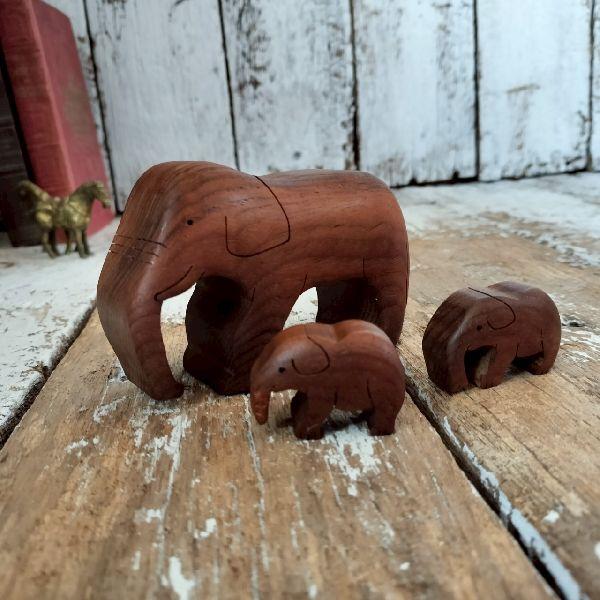 猿翁　象　天然木置物 猿翁象天然木置物