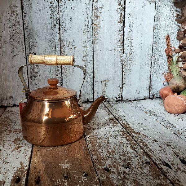 VINTAGE ヴィンテージ 未使用 純銅 ケトル 2L やかん 銅 ポット 薬缶