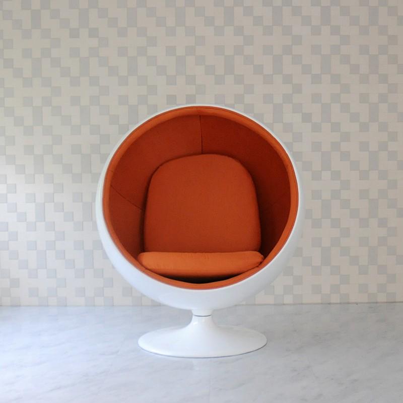 ボールチェア エーロ・アールニオ ホワイト×オレンジ ballchair ボールチェア エーロ・アールニオ ホワイト×オレンジ ballchair
