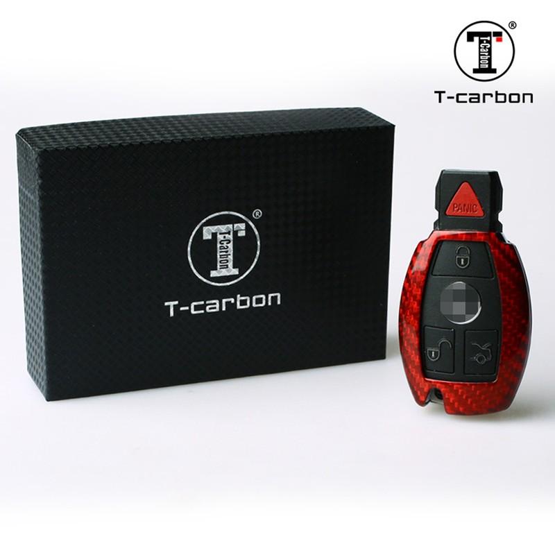 メルセデスベンツ用  レッドカーボン製キーカバー リアルカーボン スマートキーケース  red carbon