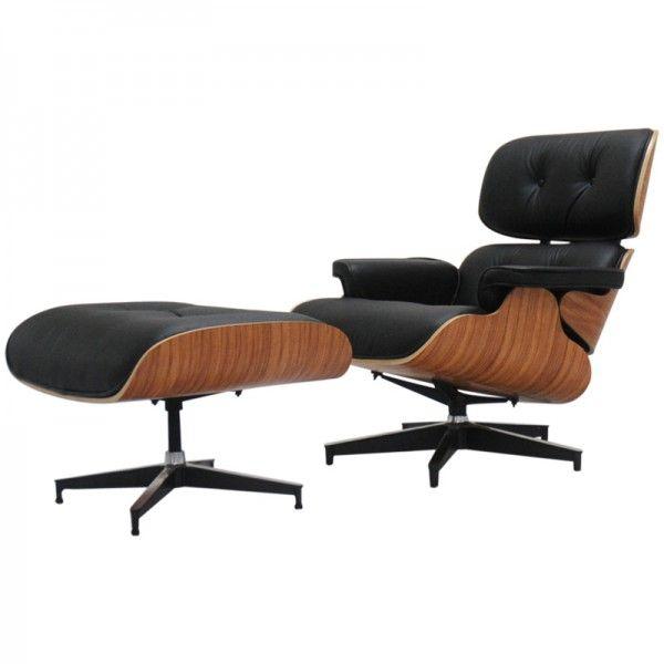 イームズラウンジチェア 本皮いたし方 黒いこと×サクラ色白木 オットマン sofa 長いす 長いす eames 個人的女性議長 家具、インテリア-パーソナルチェア-椅子、スツール、座椅子