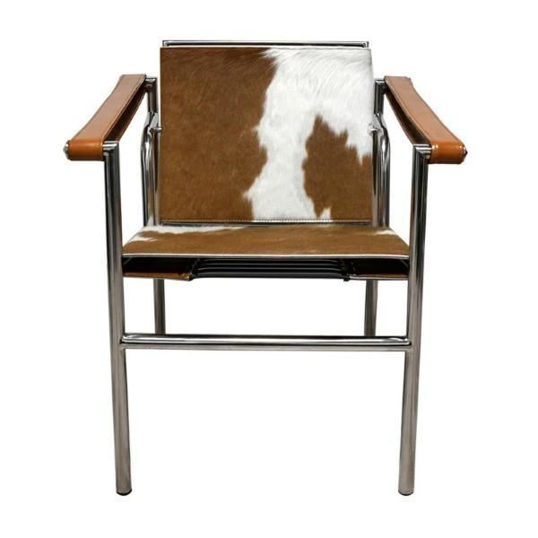 ルコルビジェ　ハラコ　毛皮　LC1　スリングチェア ル・コルビジェ LC1 ポニー スリングチェア ブラウン×ホワイト ポニー