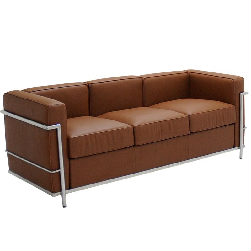 ル・コルビジェ LC2 3P ダークブラウン 総本革 アニリンレザー仕様