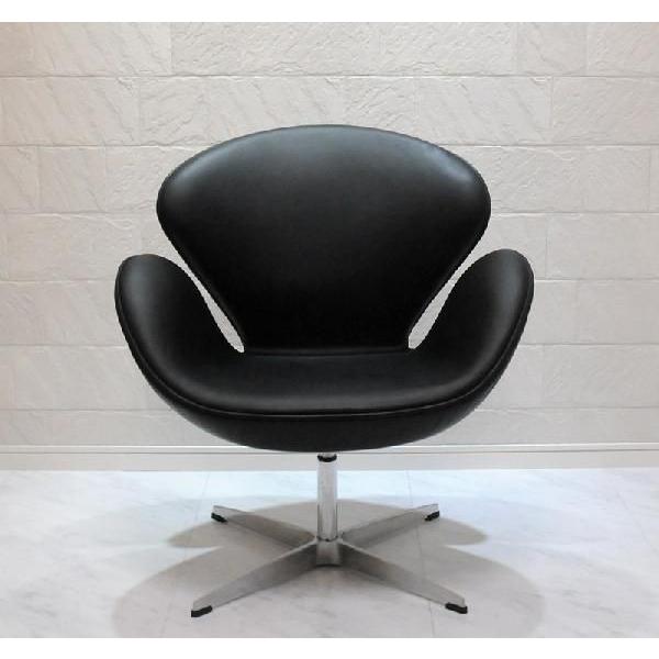 ARNE JACOBSEN（アルネ ヤコブセン） スワンチェア 本革ブラック 椅子