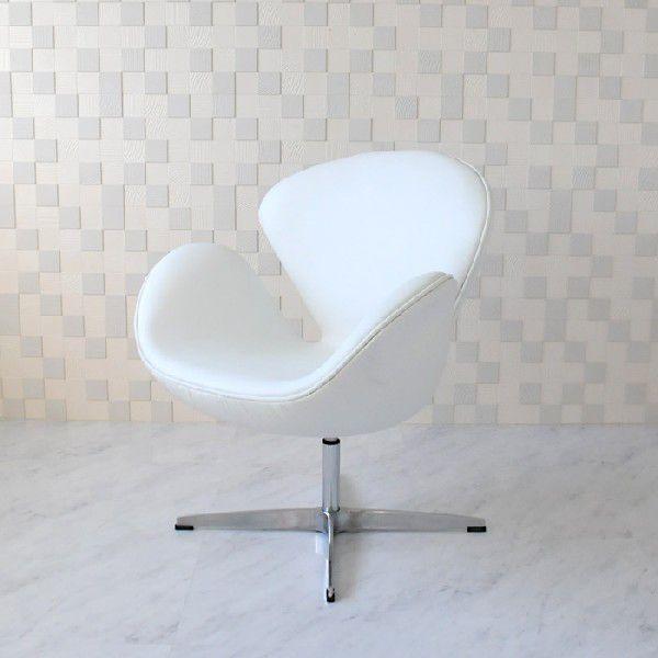 スワンチェア アルネヤコブセン 本革仕様 色ホワイト リプロダクト ジェネリック swanchair swan chair パーソナルチェア｜treasure-com｜02