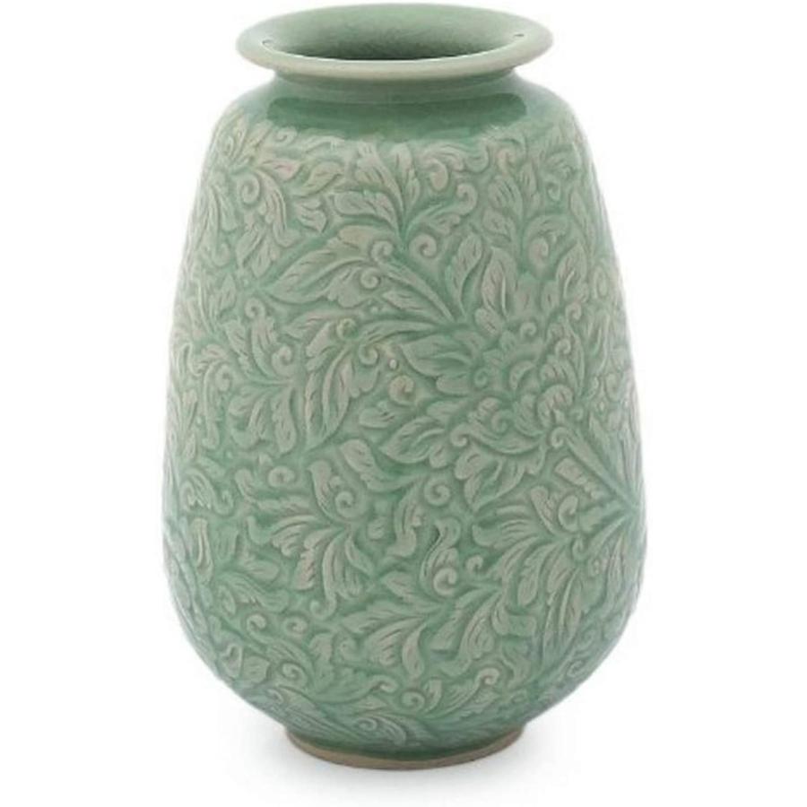 限定品】 NOVICA Floral Celadon Ceramic Vase, Green, Divine Profusion'  その他キッチン、日用品、文具 - www.meyer.be