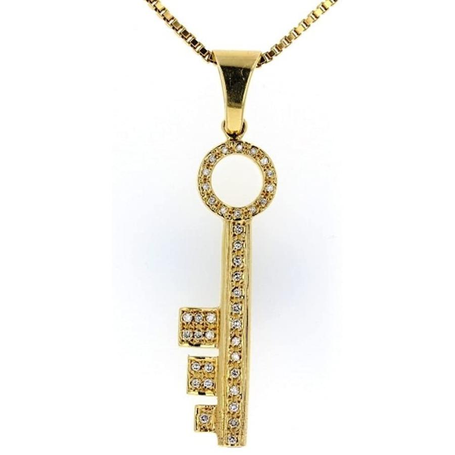 Key Pendant, Diamond Pendant, Yellow Gold Diamond Key Pendant