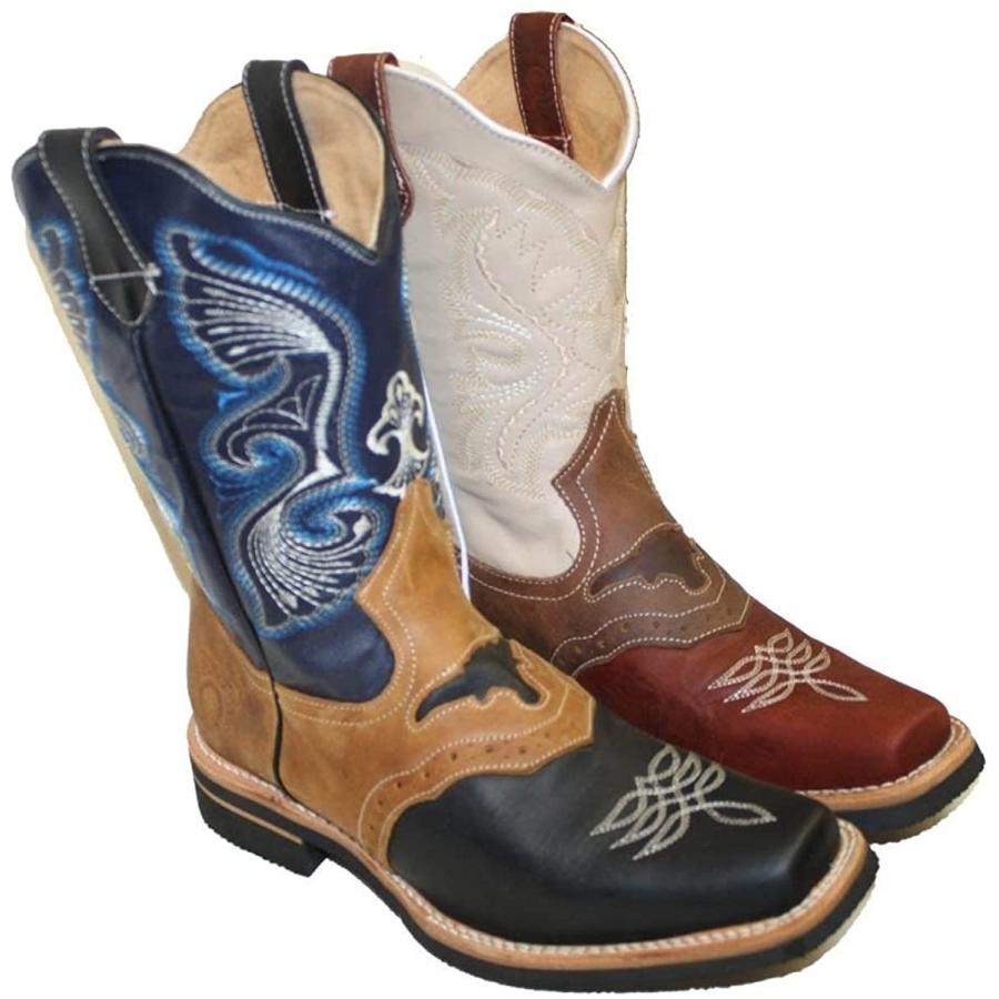 正規品! Boots Cowboy Leather Men's Western Michi Dona Animal Black/Honey Print その他メンズアクセサリー
