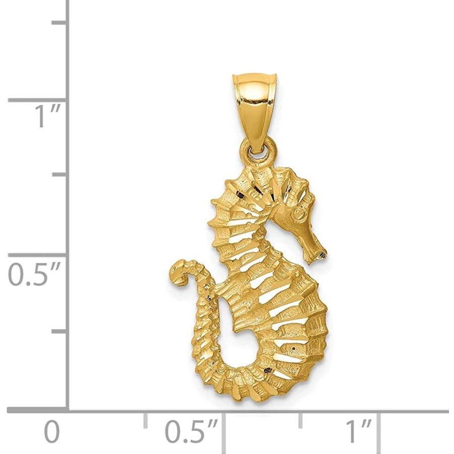 送料込 14k Yellow Gold Seahorse Pendant Charm Necklace Sea Life Man Fine Jewe 安心の定価販売 Azerbaijanfoundation Az